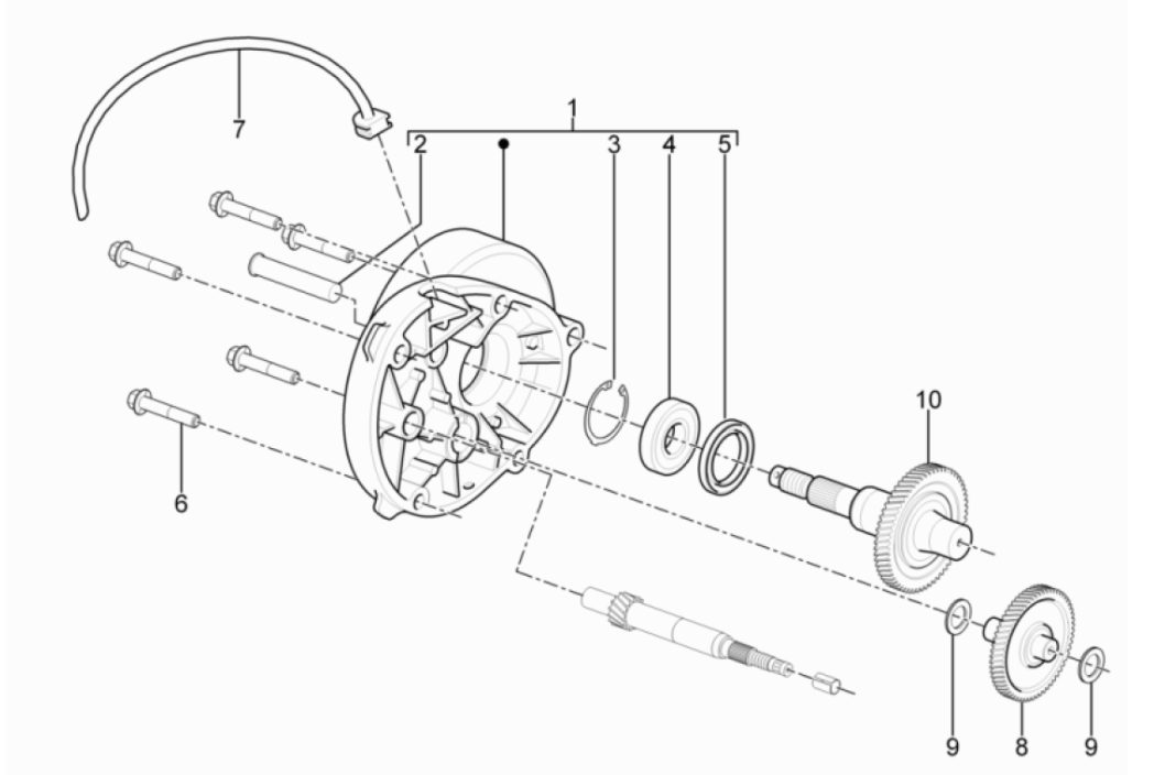 Getriebe - Piaggio Typhoon 50 2-Takt-Euro-3-Getriebe 2011