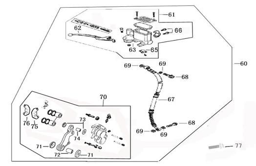 Bremse rechts AGM Joy rot