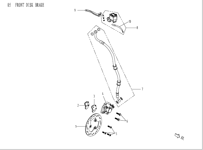 Bremse rechts AGM Venom weiß