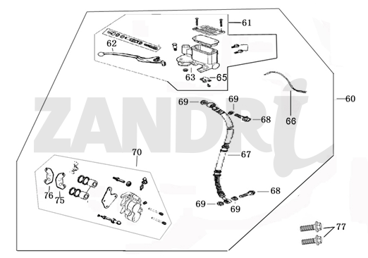 Bremse rechts BTC Riva Sport orange