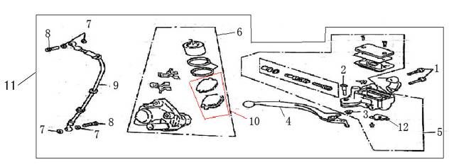 Bremse rechts China GT Champagner
