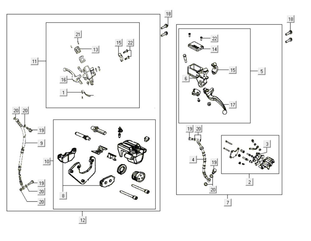Bremsteile Kymco Like 200i White