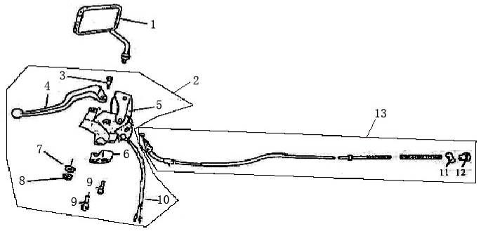 Bremsteile links Spiegel Eagle-Wing Torino rot