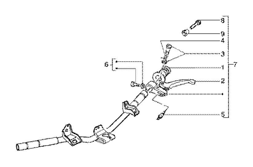 Bremshebel links (Modell Bremsscheibe hinten) Gilera Runner 180cc FXR 2-Takt