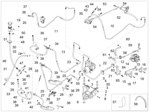 Montage der Bremse ABS MP3 500 LT Sport 2014-2016