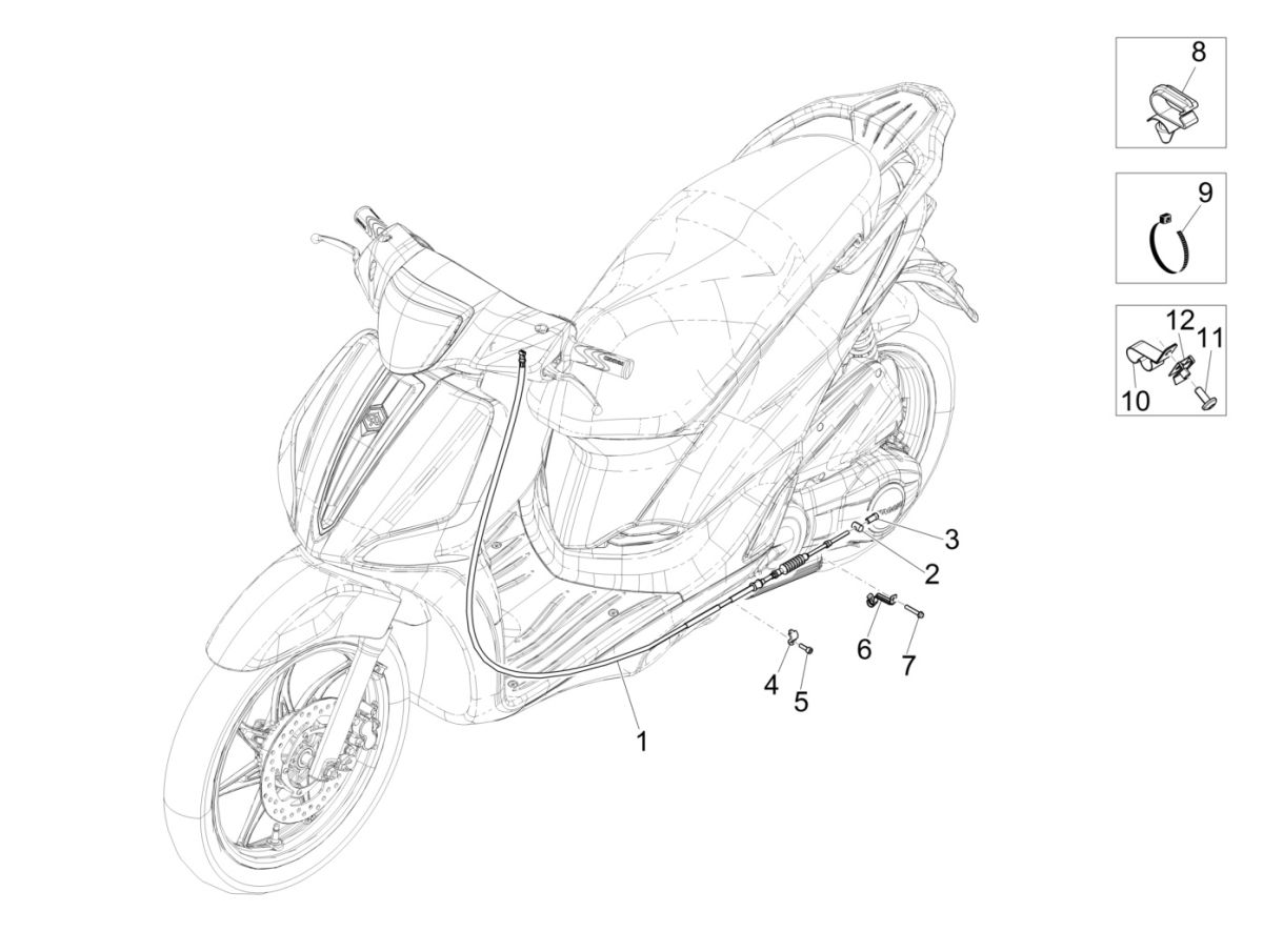 Liberty 125 IGET 4T 3V IE E4 ABS-Bremskabel 2015-2019 (EMEA)