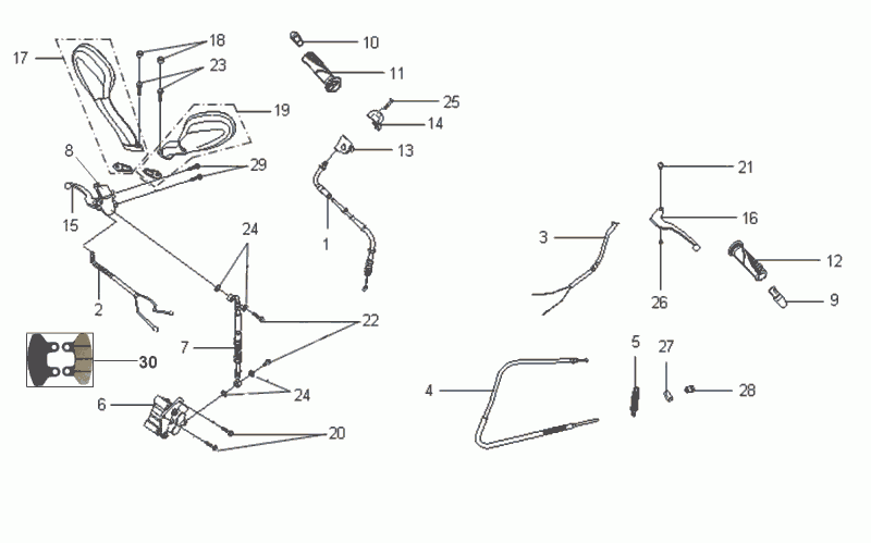 Bremssattel/Bremsgriff/Spiegel SYM VS125