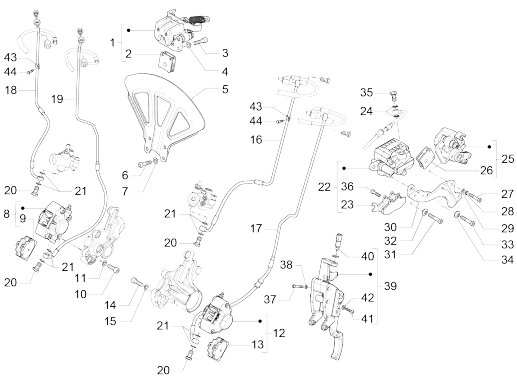 Bremsleitungen - Bremssattel (ABS) MP3 500 LT Sport 2014-2016
