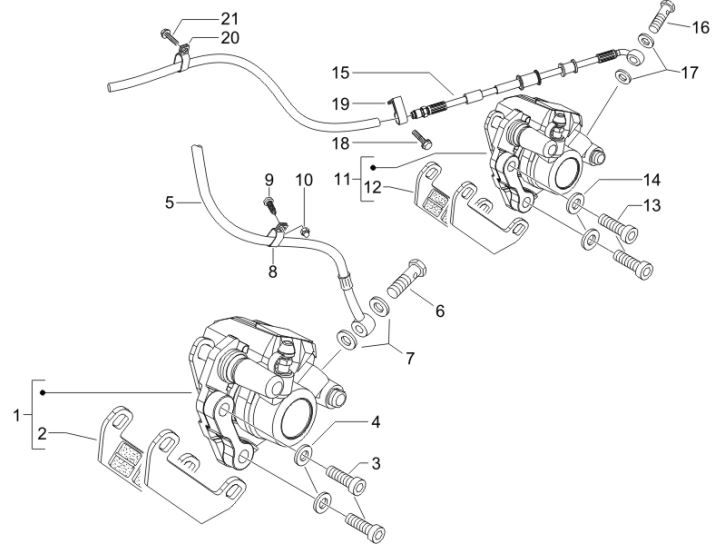 Bremsleitungen - Bremssattel Gilera Runner 200cc VXR 4-Takt 2006