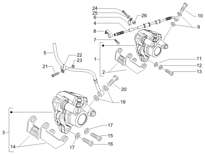 Bremsleitungen - Bremssattel Gilera Runner 50 SP 2010-2017