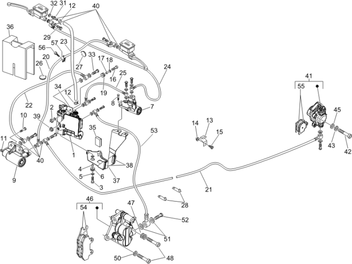 Bremsleitungen - Bremssattel Vespa GTS 250 ie 2005-2009 (mit ABS)