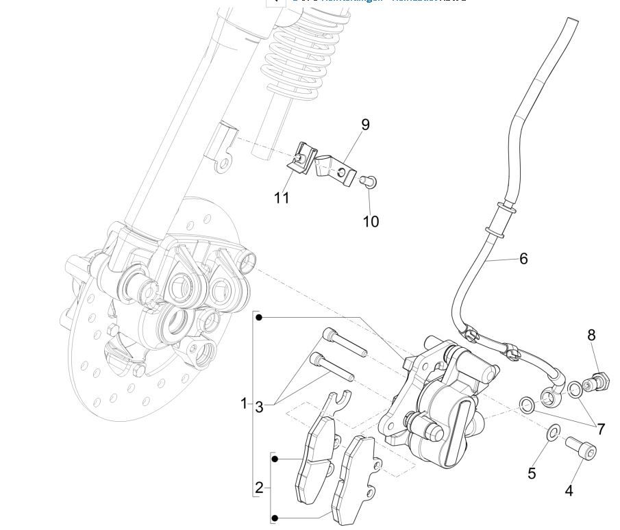 Bremsleitungen - Bremssattel Vespa Sprint 125 4T 3V IE ABS