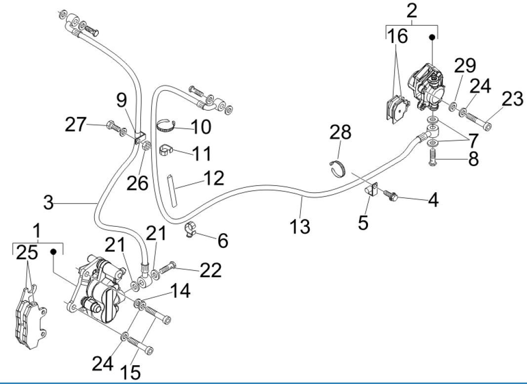Bremsleitungen - Bremssattel Vespa GTV 250 4T 4V IE