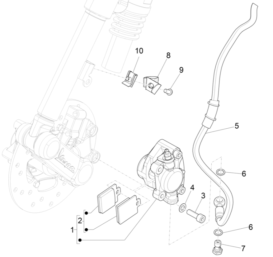 Bremsleitungen für Vespa Erica 45KM/H E5 2021 (EMEA)