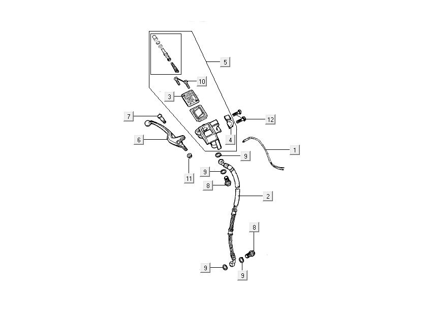 Bremspumpenhebel Kymco People 2-Takt blau