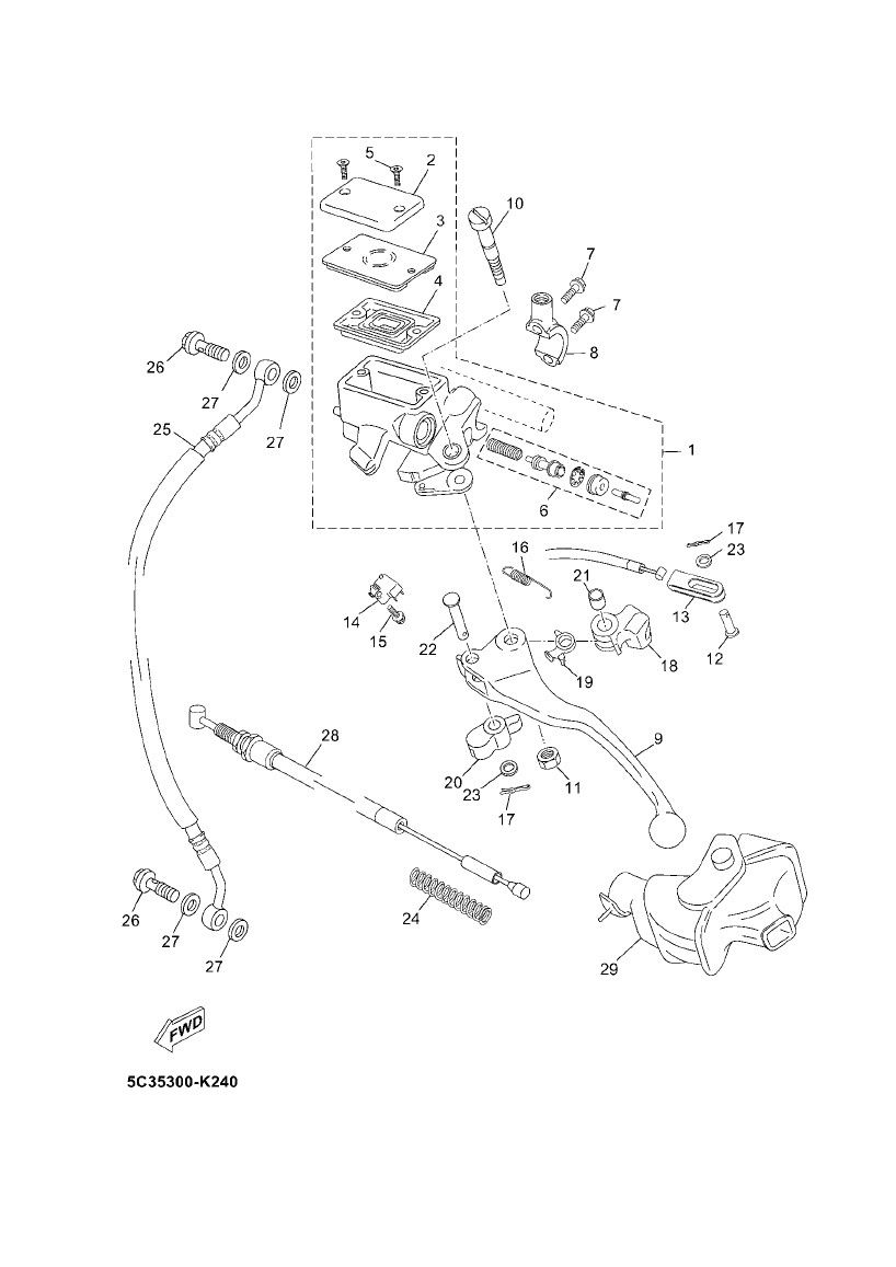 Bremspumpe Yamaha Neos 4-Takt (nach 2008)
