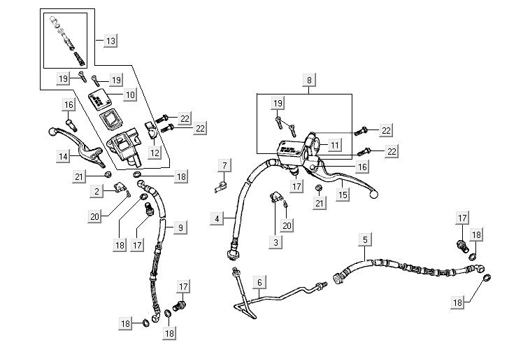Bremssystem Kymco Super9 2t LC o.m mattschwarz-rot
