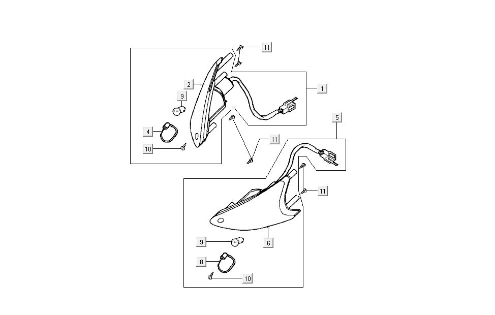 Blinker-V Kymco Super9 AC 2-Takt nm gelb - schwarz