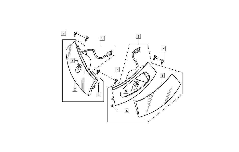 Blinker für Kymco B&W LC 2-Takt silber