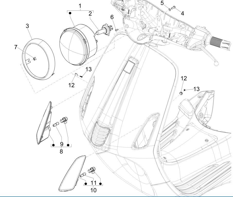 Frontscheinwerfer - Blinker Vespa Primavera 125 4T 3V IE ABS