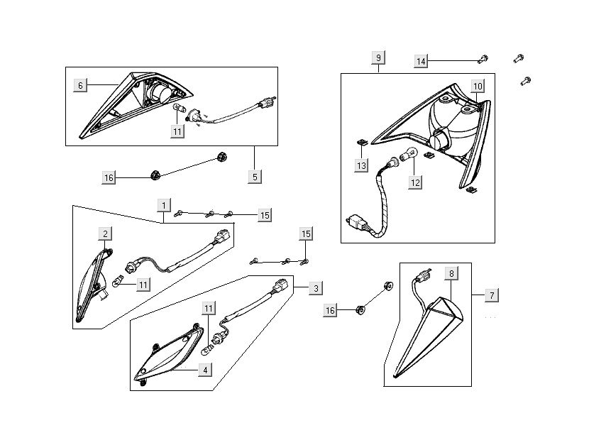 Blinker - Rücklicht Kymco Nexxon 4-Takt dunkelgrau