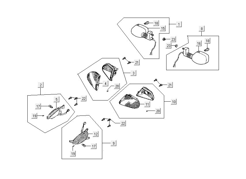 Blinker Kymco DJ 2-Takt Silver