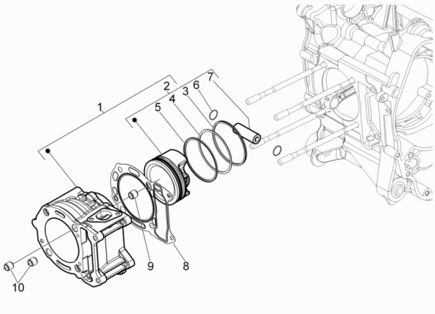 Piaggio Beverly 125 RST 4T 4V IE E3 2010-2015 (EMEA) Zylinderkolbenbolzengruppe