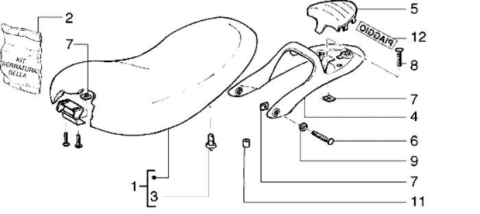 Sattel Piaggio Liberty 2-Takt bis 2005