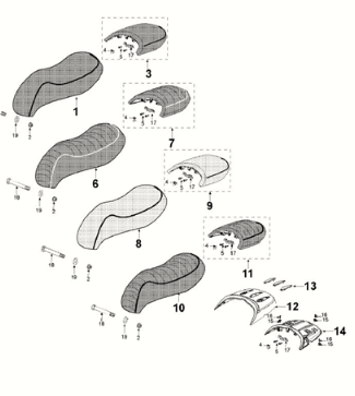 Saddle Peugeot Django 125 EFI E5 2021-2022 INK BLACK (R1)