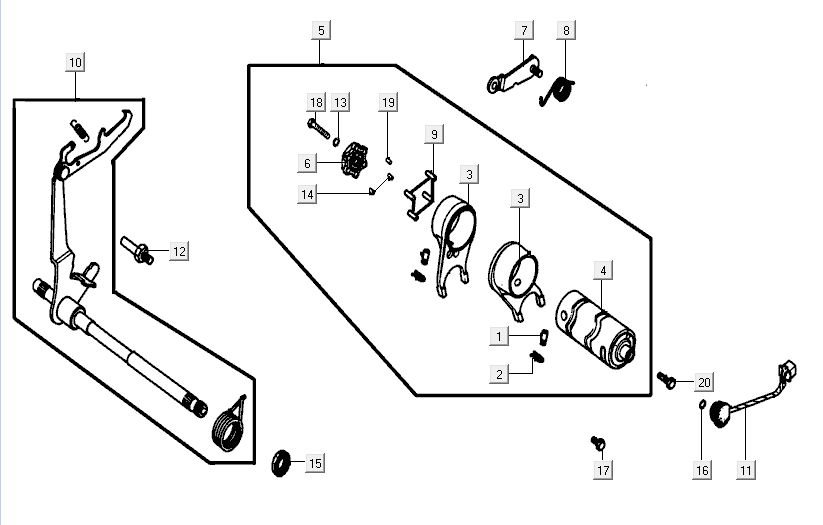Schaltteile Kymco Activ 4-Takt rot-schwarz