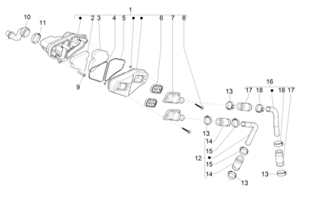 Sekundärluftversorgung Piaggio NRG Power 50 2-Takt LC Euro 4