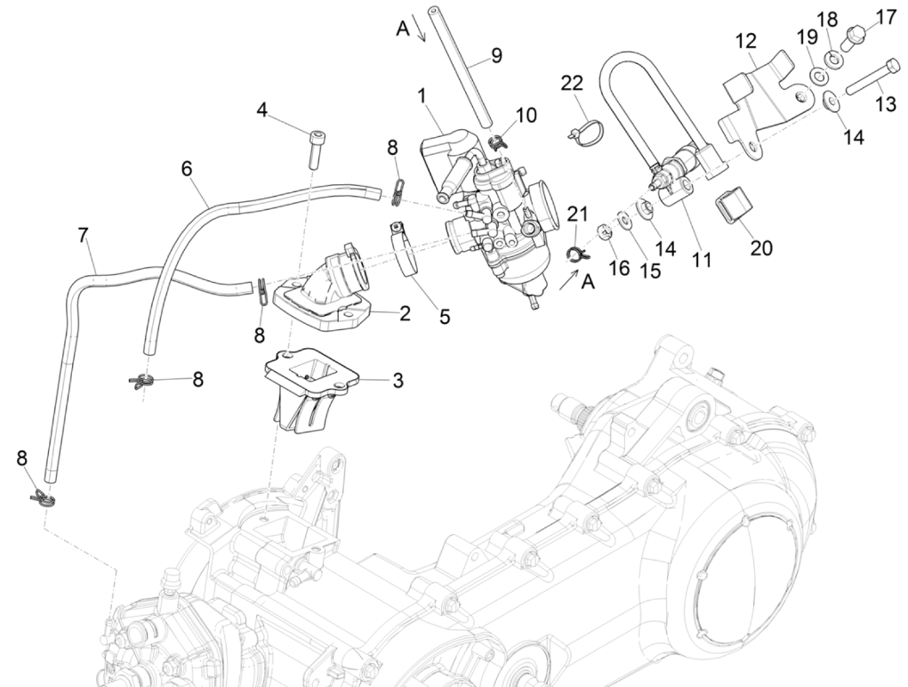 Vergaser Piaggio NRG Power 50 2-Takt LC Euro 4