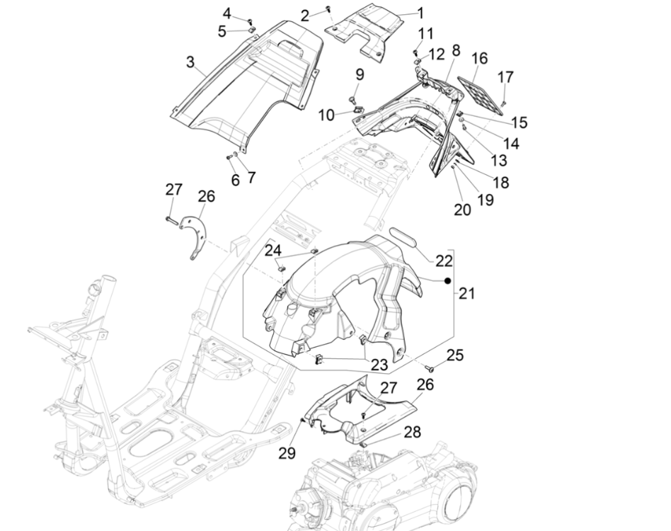 Piaggio NRG Power 50 2-Takt LC Euro 4 Heckfender