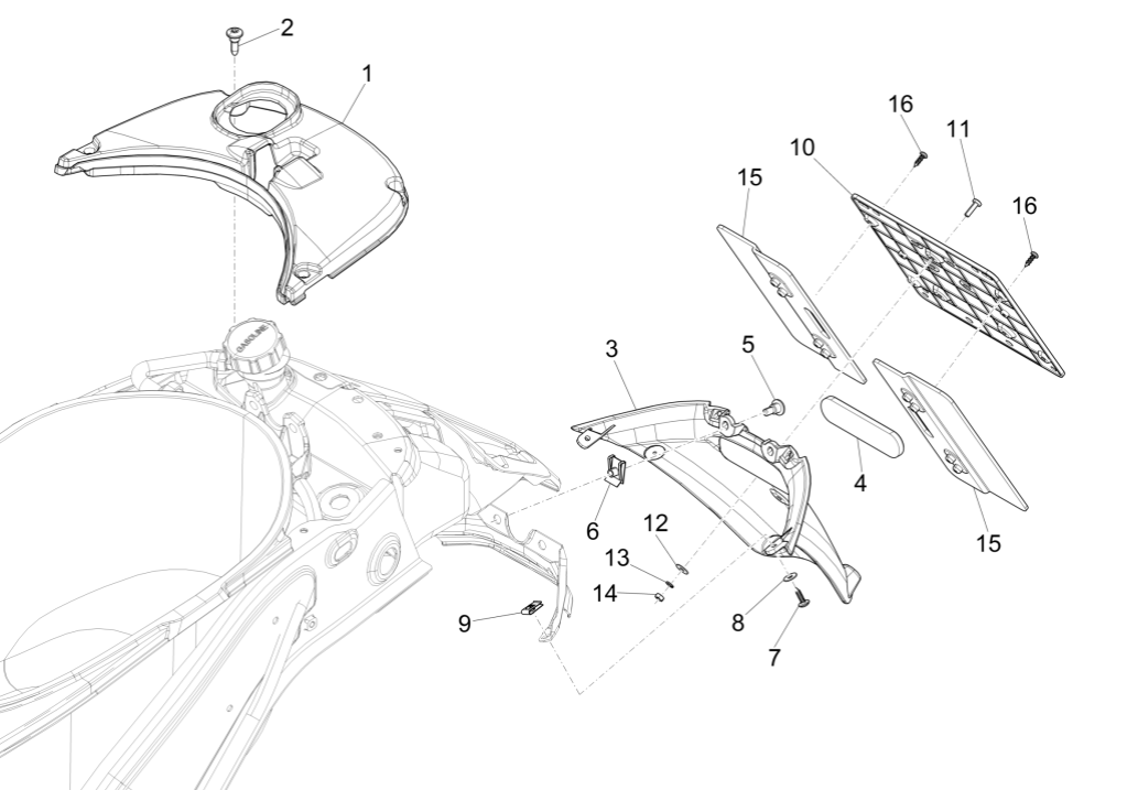 Vespa Sprint 150 3V IE ABS Euro 3 2015 Hinterradschutzblech