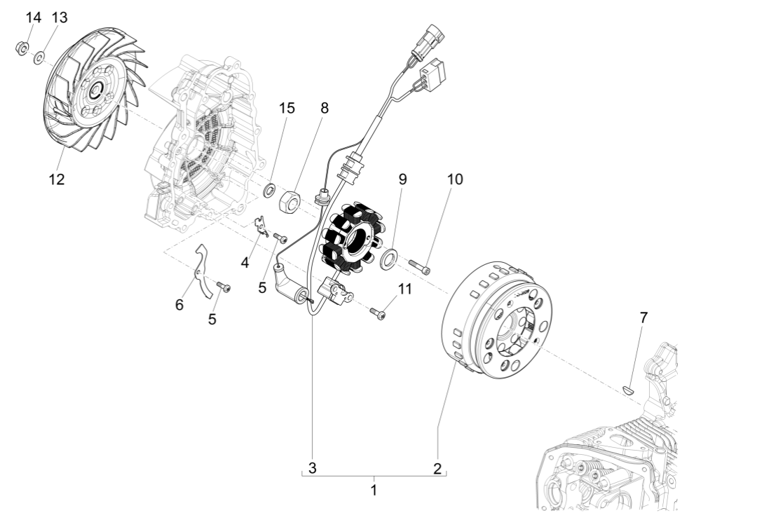 Zündung - Stator - Schwungscheibe Vespa Sprint 150 3V IE ABS Euro 3 2015