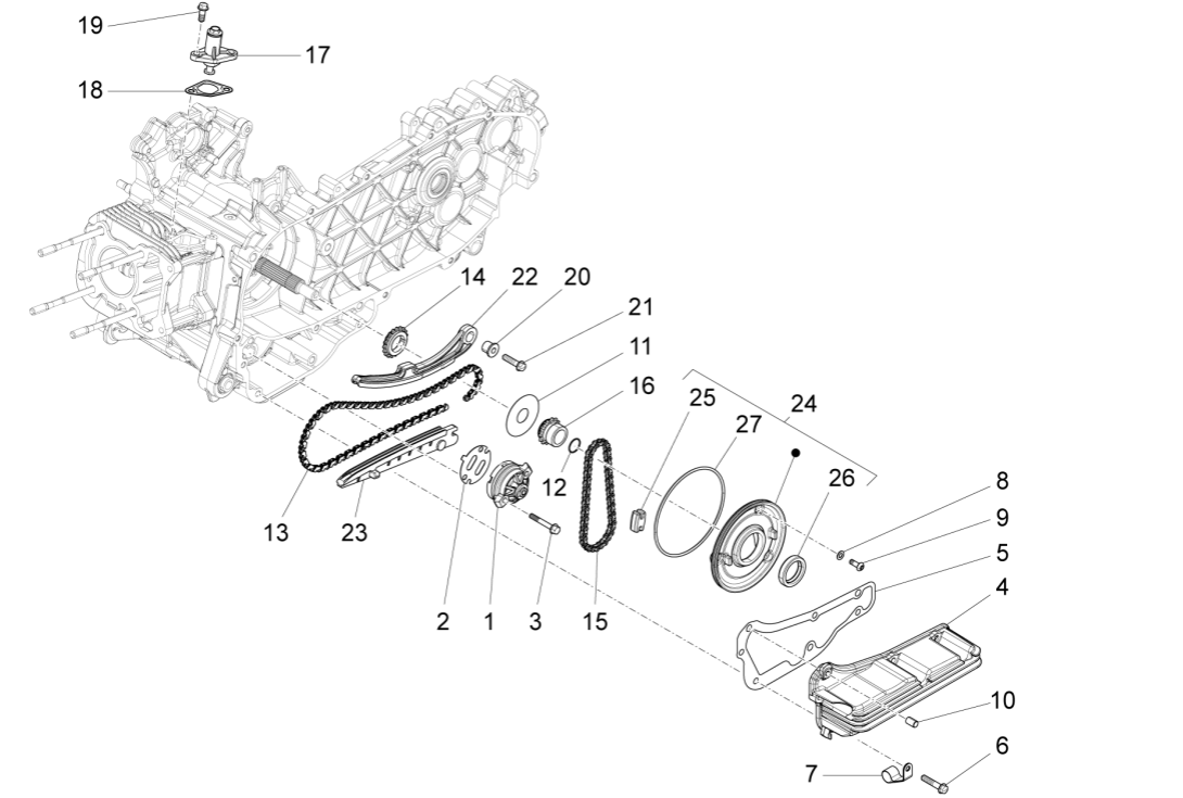 Vespa Sprint 150 3V IE ABS Euro 3 2015 Ölpumpe