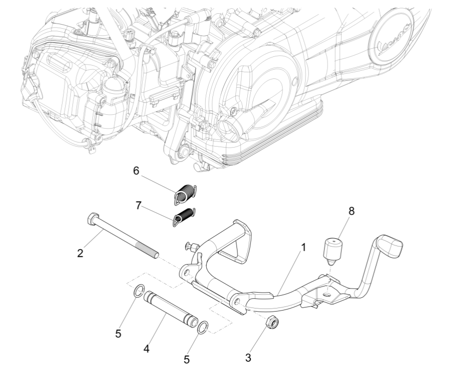 Hauptständer Vespa Sprint 150 3V IE ABS Euro 3 2015