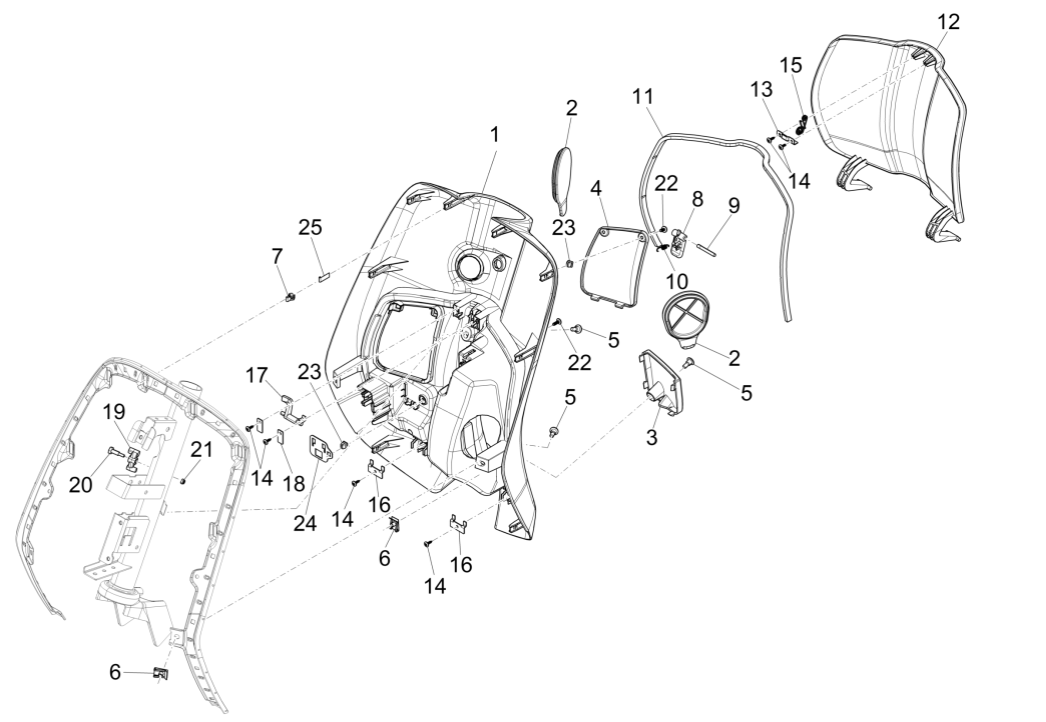 Beinschild Vespa Sprint 150 3V IE ABS Euro 3 2015