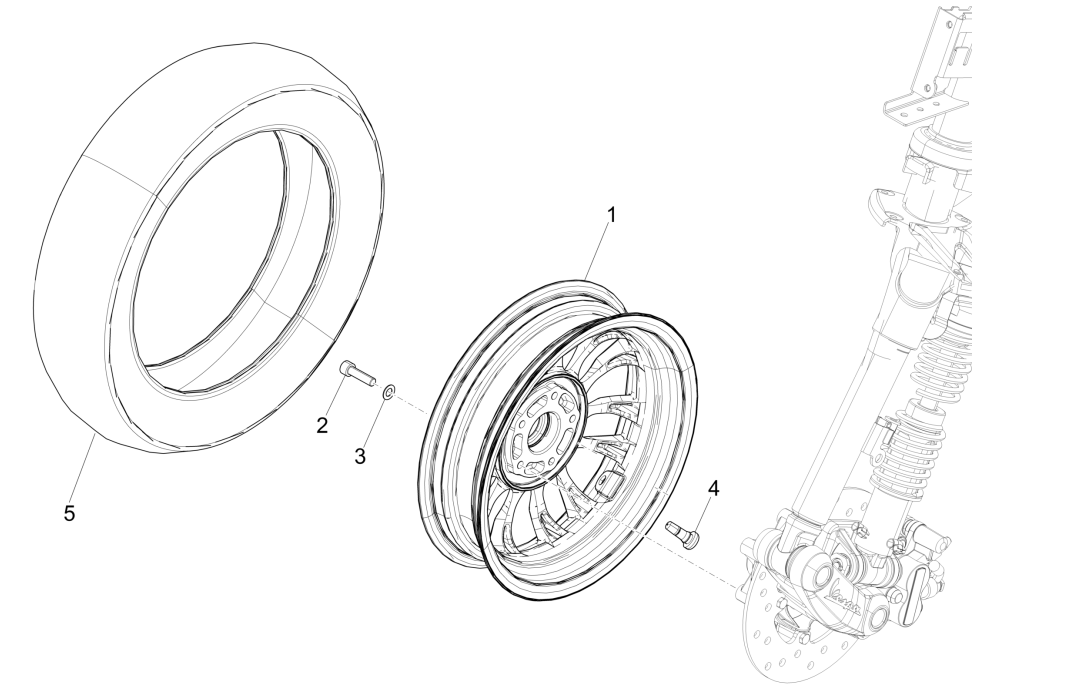 Vespa Sprint 150 3V IE ABS Euro 3 2015 Vorderrad