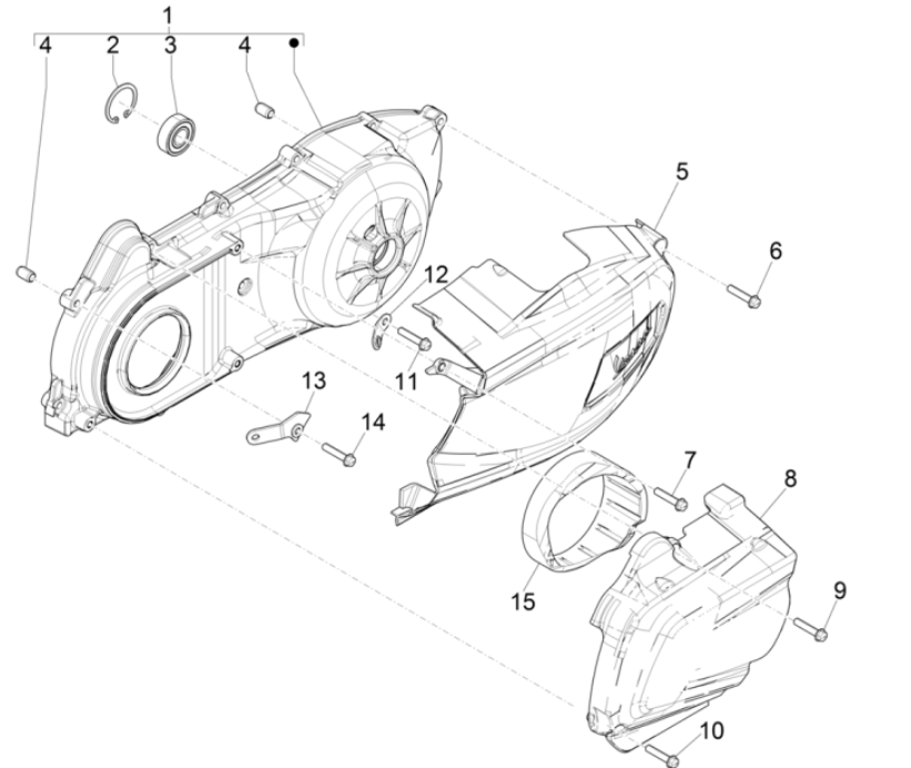 Kurbelgehäusedeckel Vespa GTS 300 Super HPE 4V IE ABS Euro 5 2020-2022