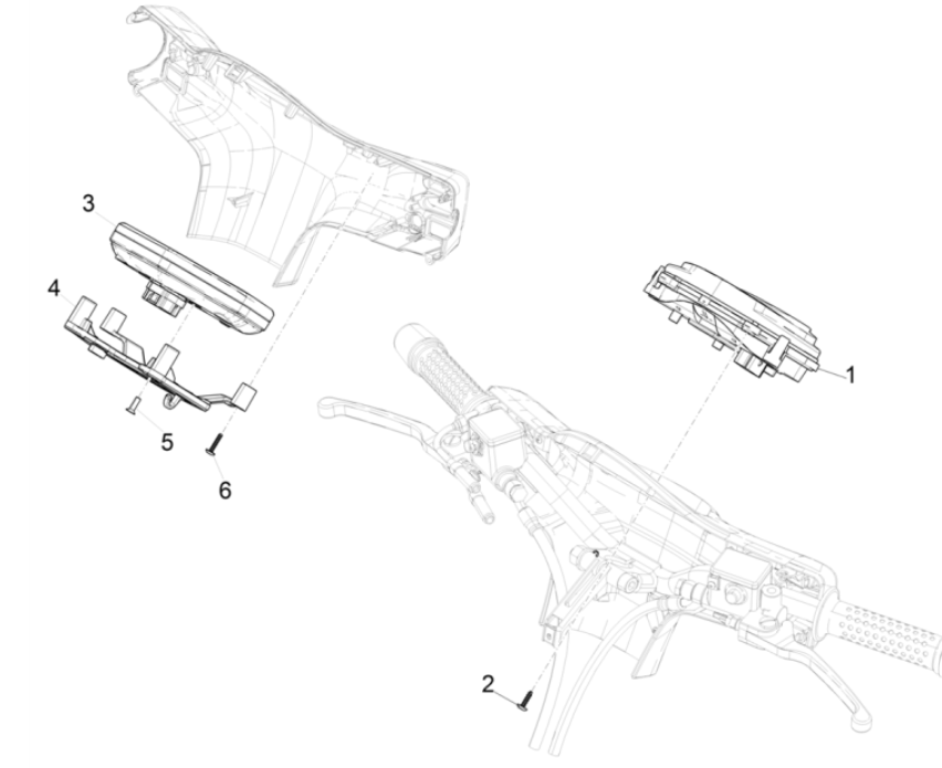 Tacho - Cockpit Vespa GTS 300 Super HPE 4V IE ABS Euro 5 2020-2022