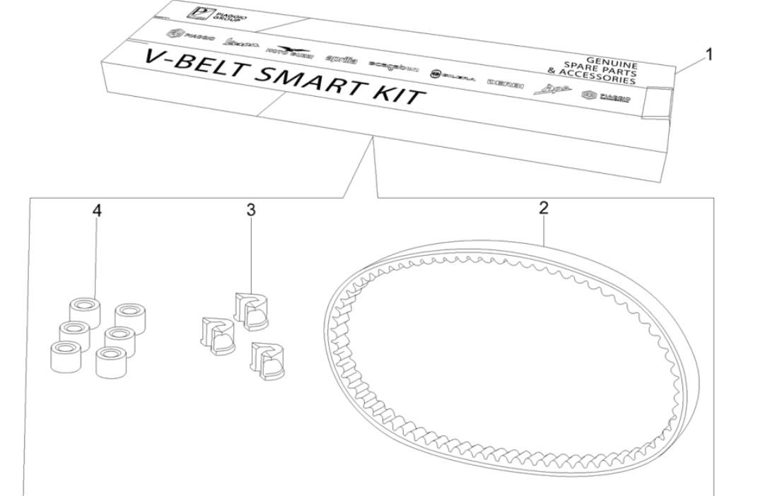 Keilriemensatz - Variomatikrollen Vespa GTS 300 Super HPE 4V IE ABS Euro 5 2020-2022