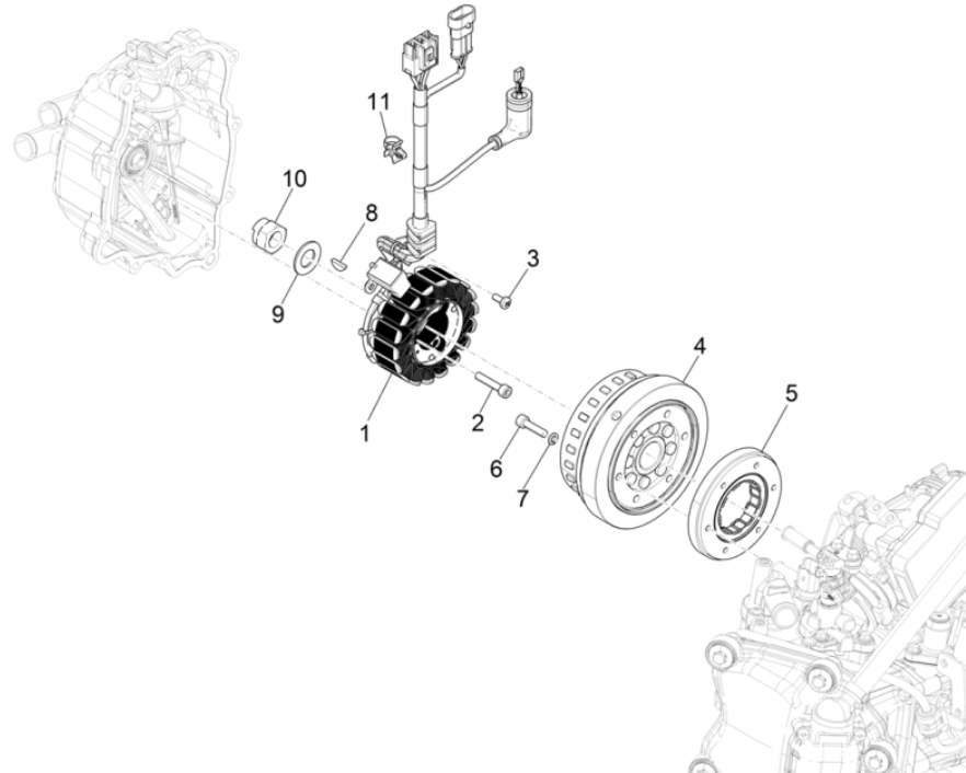 Zündung - Stator - Schwungrad Vespa GTS 300 Super HPE 4V IE ABS Euro 5 2020-2022