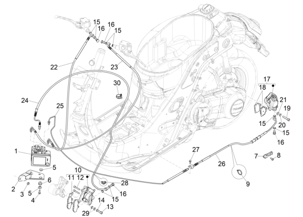 Bremsenteile - Vespa GTS 300 Super HPE 4V IE ABS Euro 5 2020-2022