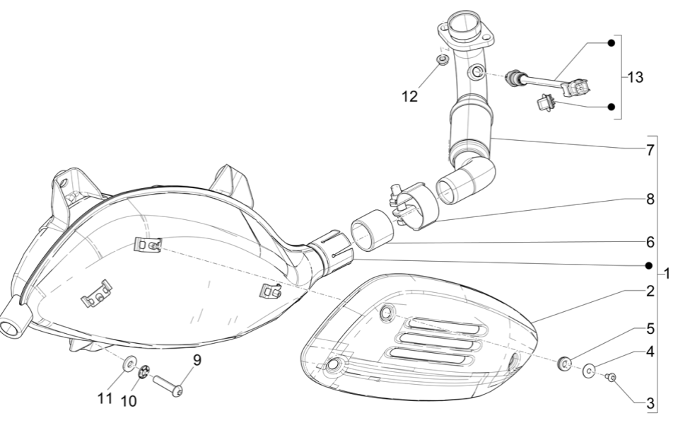 Auspuff Vespa GTS 300 Super HPE 4 V IE ABS Euro 5 2020-2022
