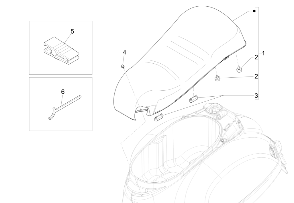 Sattel Vespa GTS 300 Super HPE 4 V IE ABS Euro 5 2020-2022