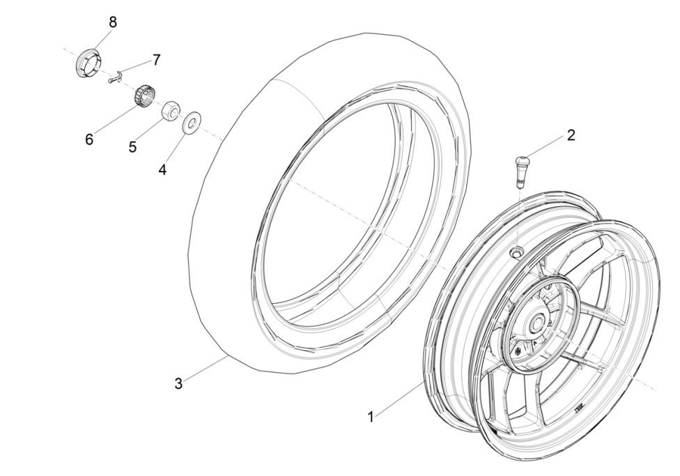 Piaggio Typhoon 50 2-Takt Euro 4 2018-2020 Hinterrad