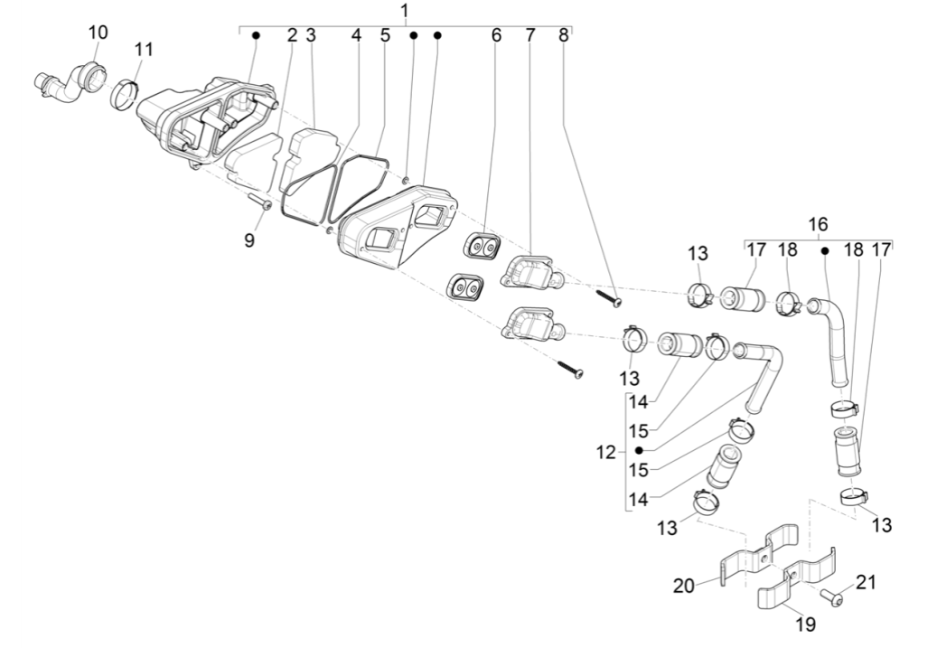 Piaggio Typhoon 50 2-Takt Euro 4 2018-2020 Sekundärluftversorgung