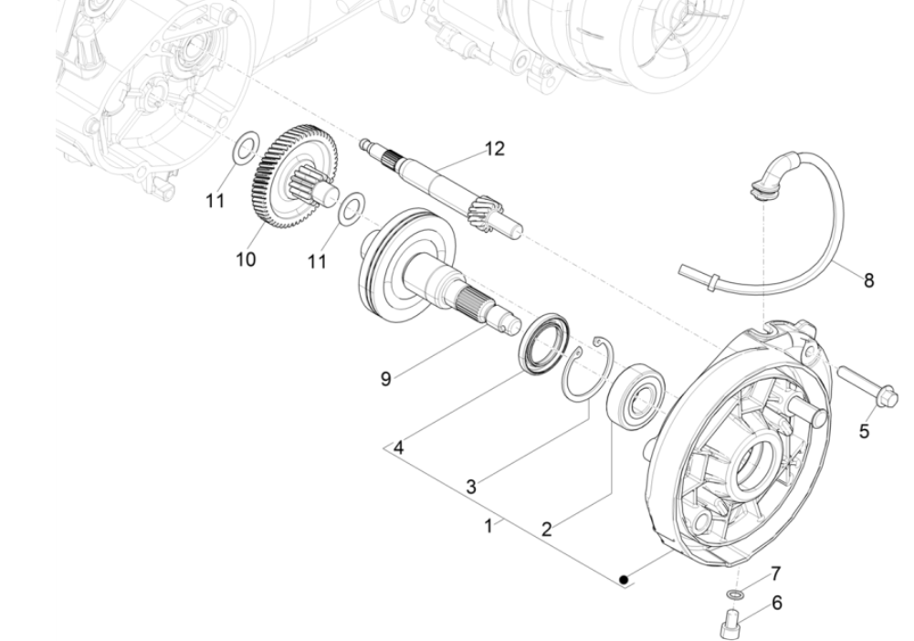 Getriebe - Piaggio Typhoon 50 2-Takt-Euro-4-Getriebe 2018-2020