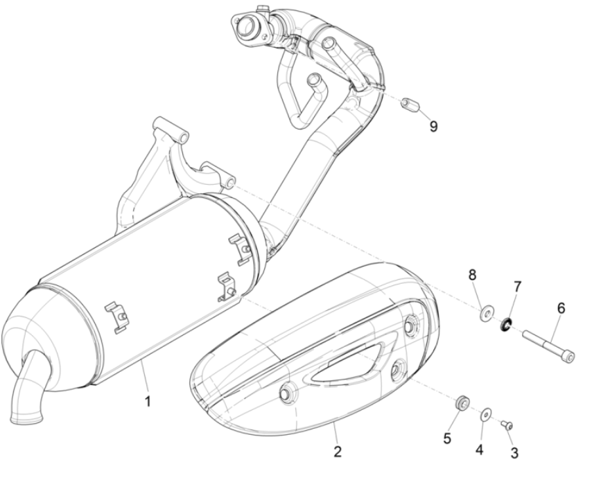 Piaggio Typhoon 50 2-Takt Euro 4 2018-2020 Auspuff